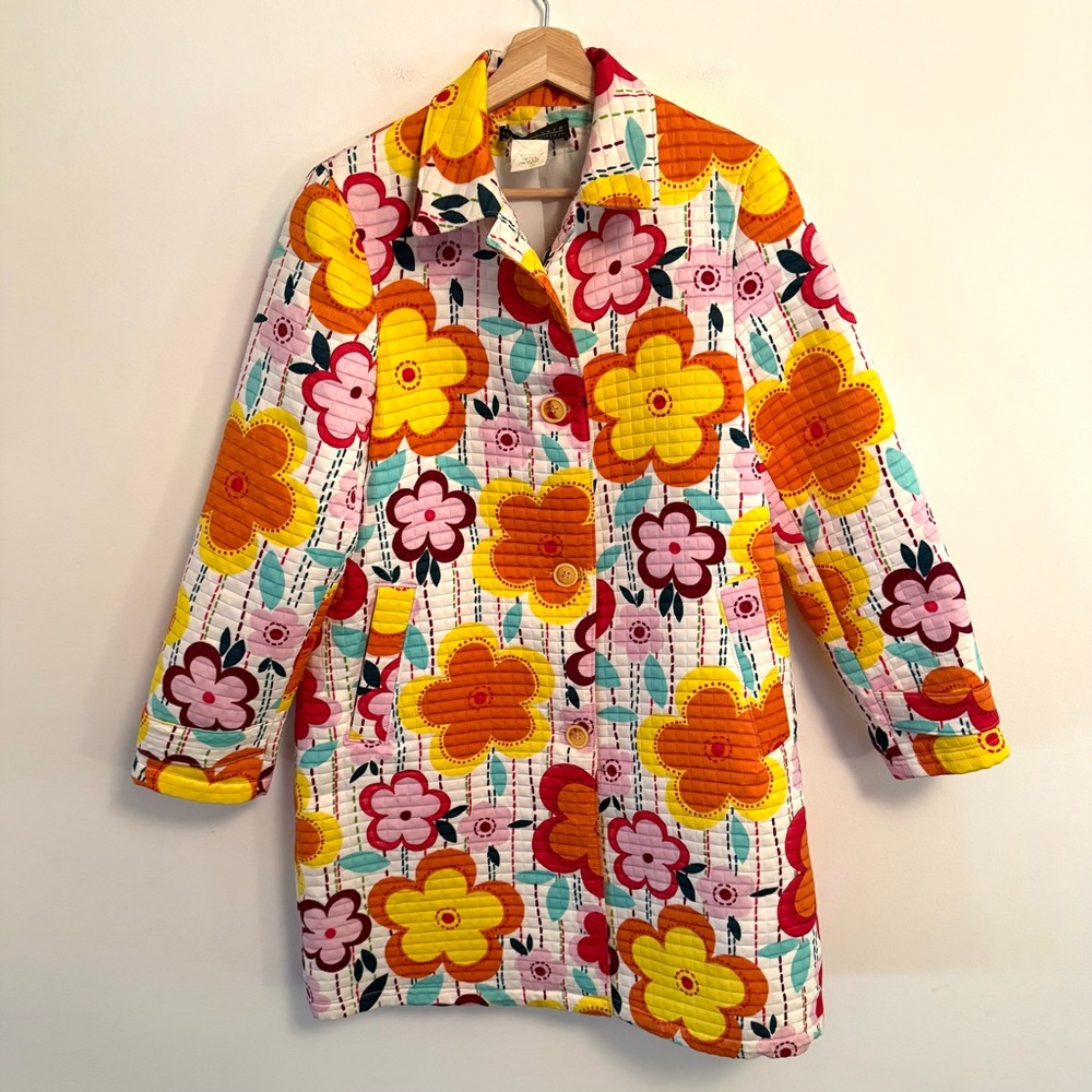 Harve Benard Women’s Vintage Floral Quilted Button-Up Jacket Size 10